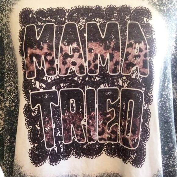 MAMA TRIED Bleach Tie Dye Handmade Graphic Tee - Picture 4 of 4